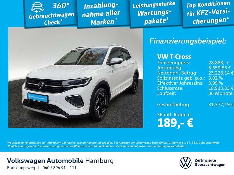 0q pure white Gebraucht 2025 VW T-Cross R-line SUV | 28.888 € (Teuer) - Bild 1/3