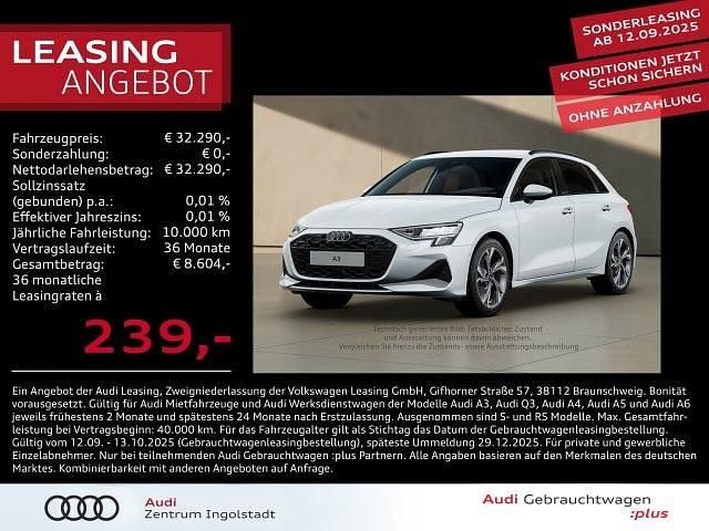 Gletscherweiß metallic Gebraucht 2025 Audi A3 Advanced Plus | 32.290 € (Guter Preis) - Bild 1/2