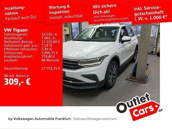 0q pure white Gebraucht 2022 VW Tiguan Life SUV | 23.550 € (Guter Preis) - Bild 1/2