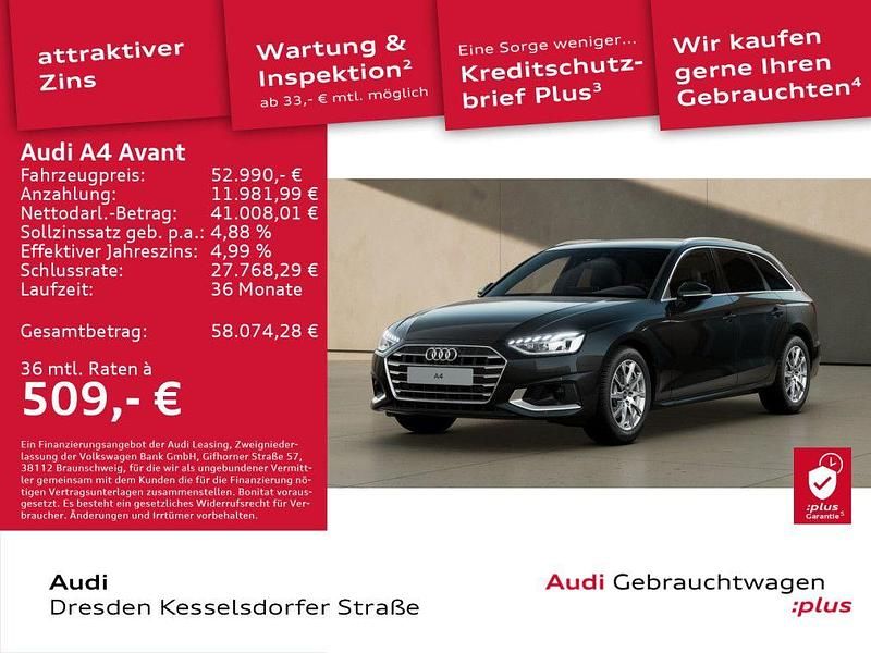 Schwarz Gebraucht 2024 Audi A4 Advanced Plus Kombi | 40.980 € (Teuer) - Bild 1/4