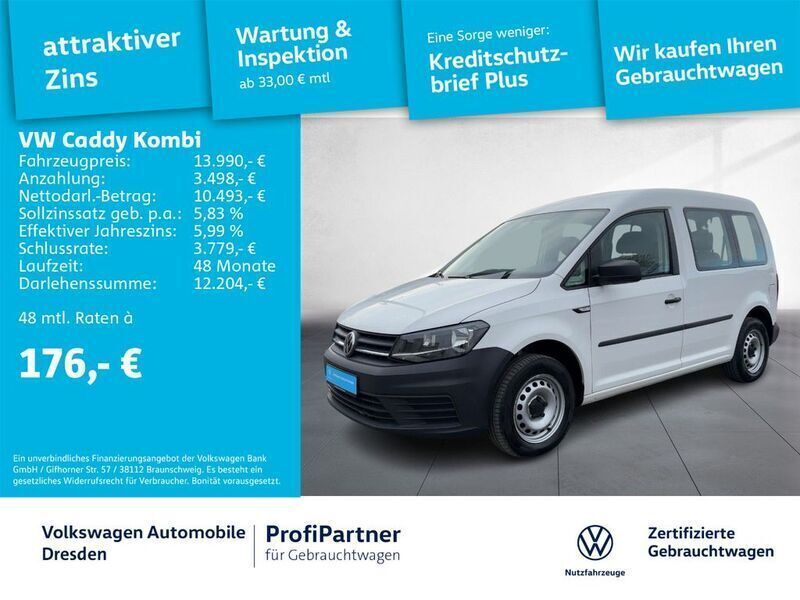 Weiß Gebraucht 2020 VW Caddy Basis Van / Kleinbus | 14.450 € (Fairer Preis) - Bild 1/4