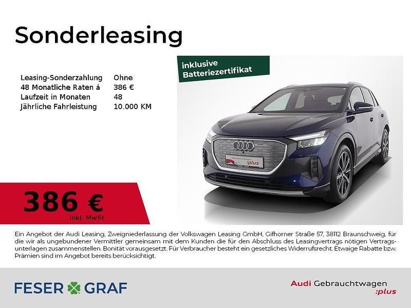 Navarrablau metallic Gebraucht 2024 Audi Q4 e-tron Advanced SUV | 41.990 € (Fairer Preis) - Bild 1/4