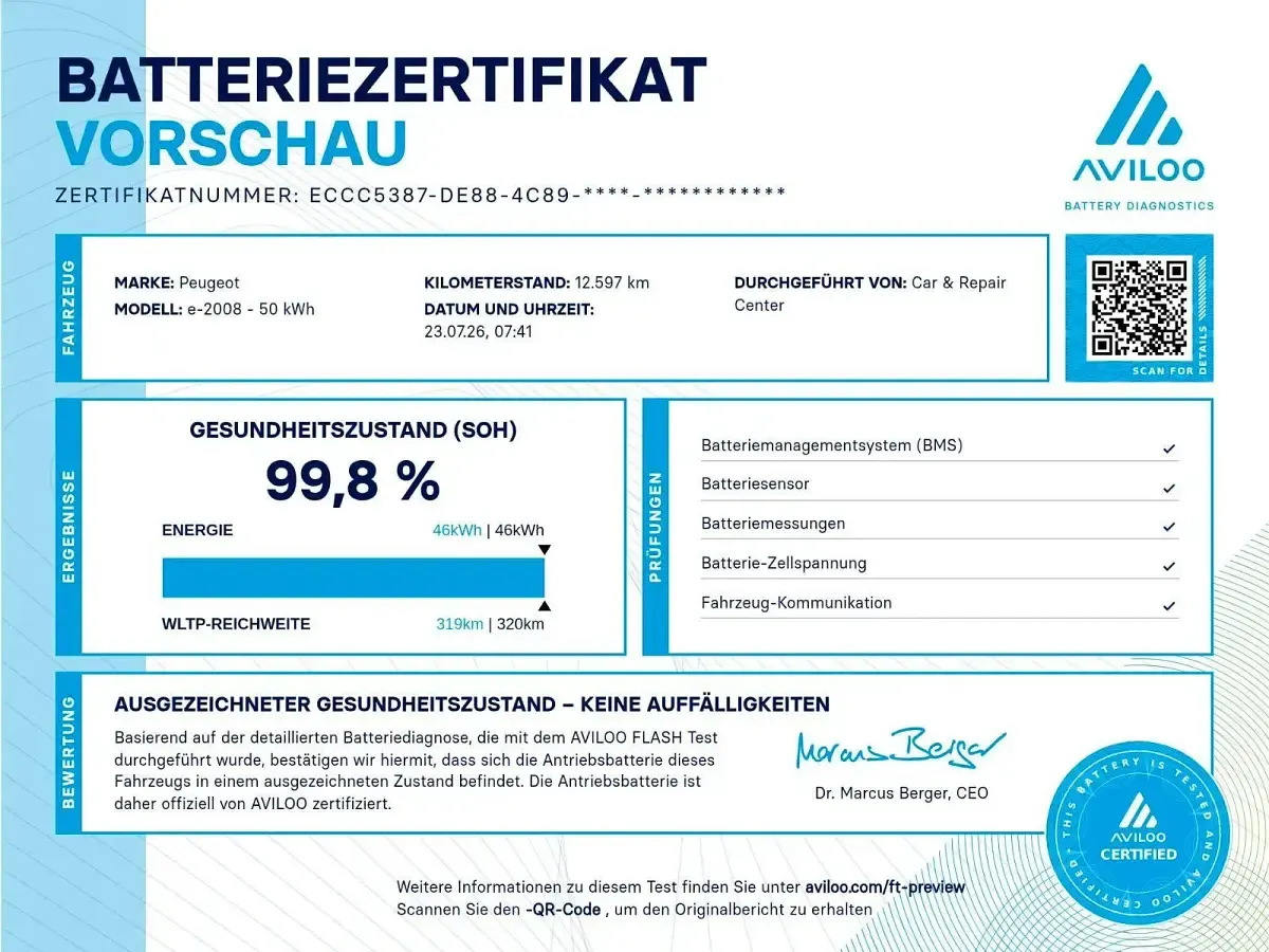 Gebraucht Peugeot e-2008 GT 100 kW (136 PS) 2024 Schwarz SUV