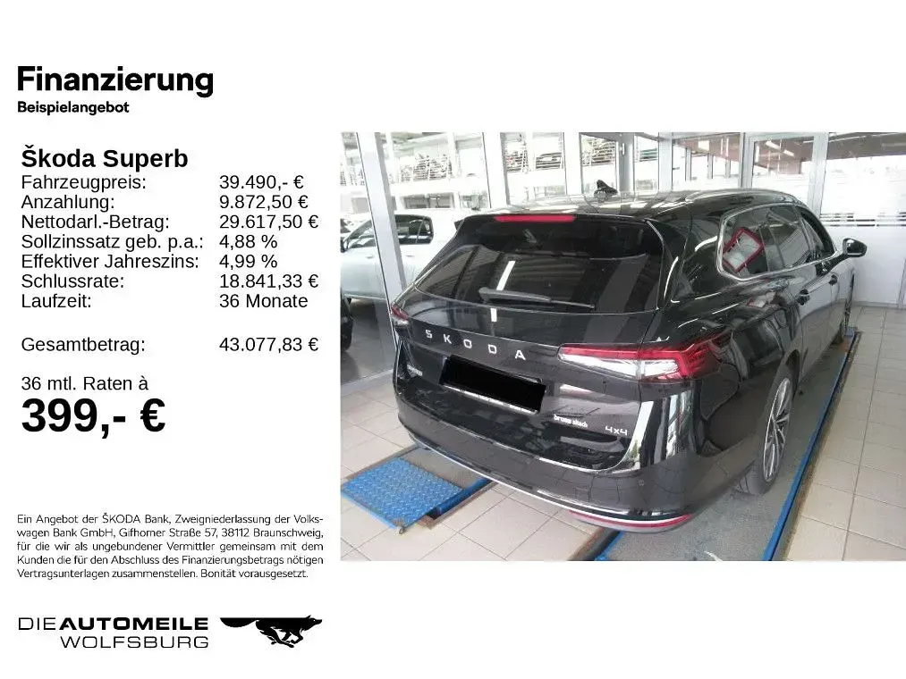 Gebraucht Skoda Superb 265 PS (194 kW) 2025 Ebony schwarz metallic Kombi