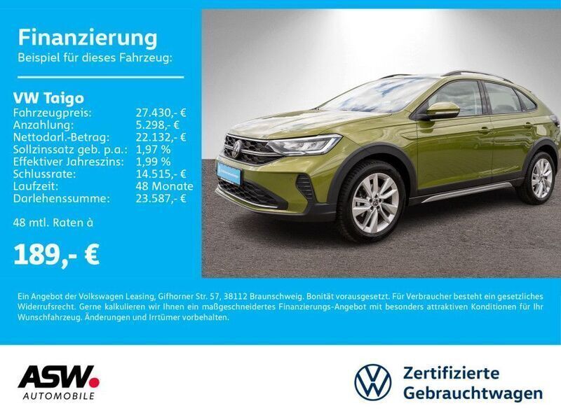 Visual green metallic Gebraucht 2024 VW Taigo Life SUV | 26.560 € (Fairer Preis) - Bild 1/4