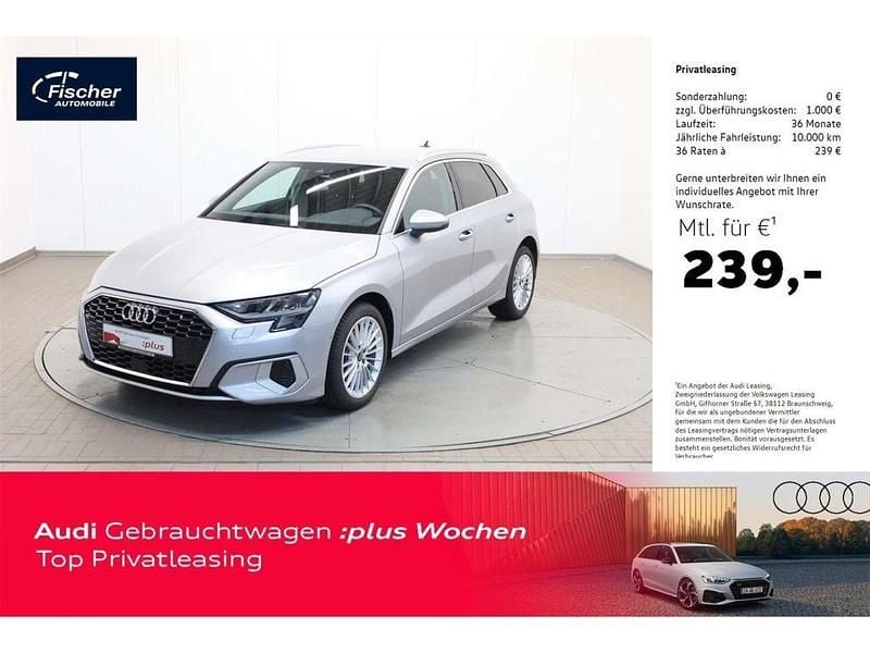 Silber Gebraucht 2024 Audi A3 Sportback Advanced Limousine | 29.480 € (Superpreis) - Bild 1/4