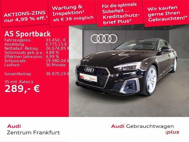 Schwarz Gebraucht 2022 Audi A5 Sportback S-Line Limousine | 33.450 € (Guter Preis) - Bild 1/2