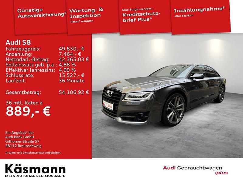 Daytonagrau perleffekt Gebraucht 2017 Audi S8 plus Sport Limousine | 49.830 € (Teuer) - Bild 1/4
