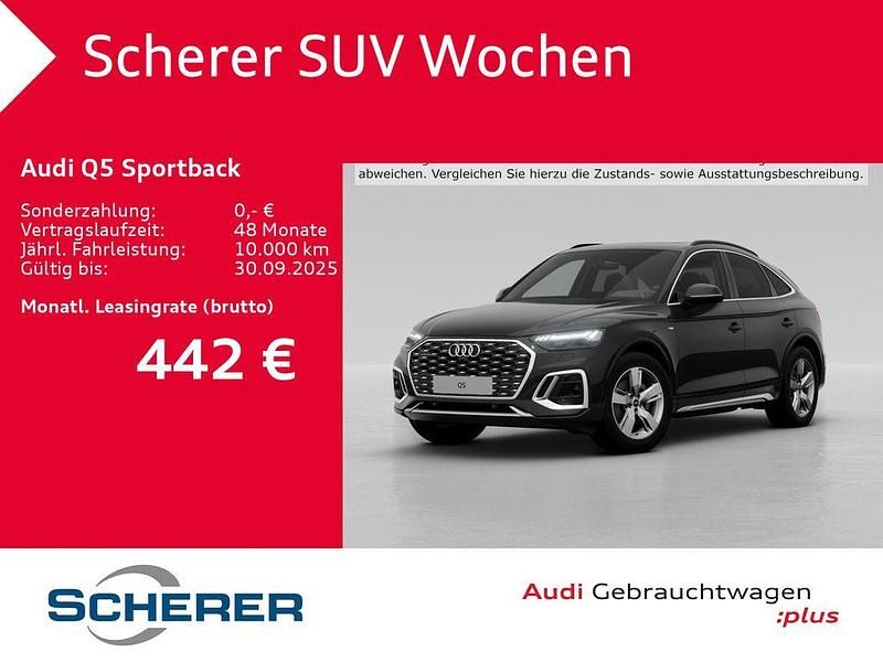 Mythosschwarz metallic (metallic) Gebraucht 2024 Audi Q5 Sportback Ambiente SUV | 49.490 € (Guter Preis) - Bild 1/3