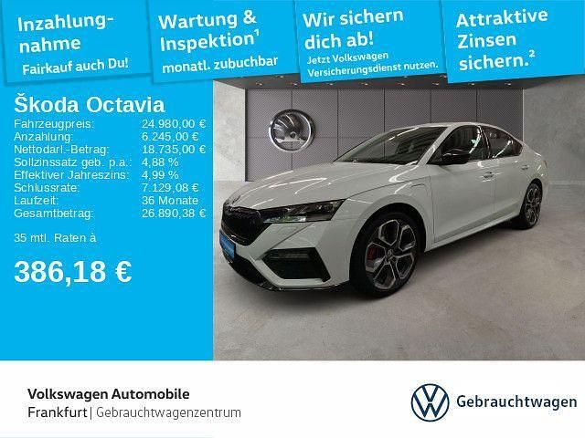 Moonweiss metallic Gebraucht 2020 Skoda Octavia RS Limousine | 24.980 € (Guter Preis) - Bild 1/4