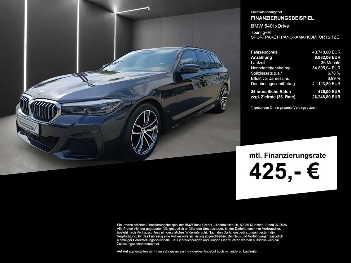 Gebraucht BMW 540 M Sport 333 PS (244 kW) 2022 Carbonschwarz Kombi