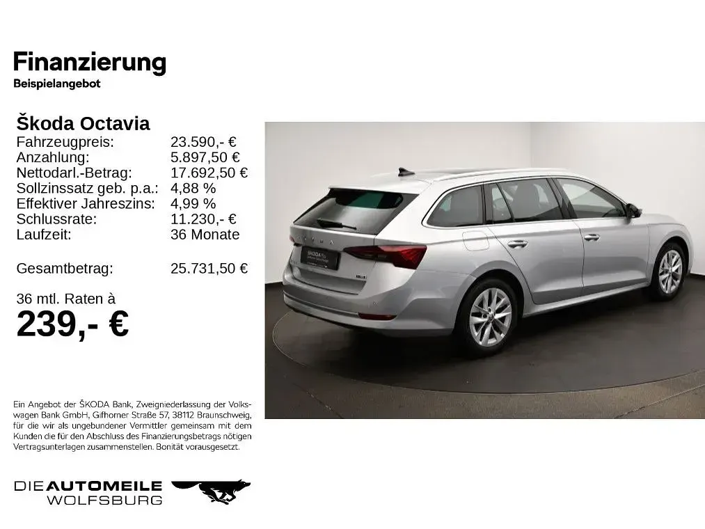 Gebraucht Skoda Octavia Style 110 PS (80 kW) 2024 Brilliantsilber metallic Kombi