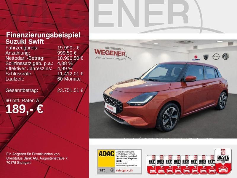 Neu Suzuki Swift Comfort+ 83 PS (61 kW) 2026 Orange Kleinwagen