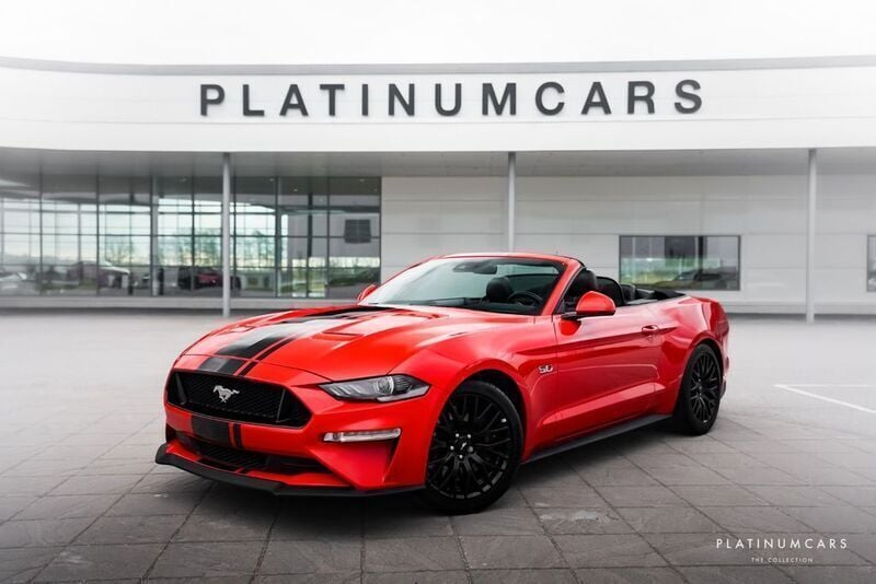 Rot Gebraucht 2020 Ford Mustang GT Convertible Cabrio | 48.355 € (Teuer) - Bild 1/4