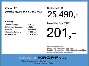 Neu Citroën C3 Aircross 145 PS (106 kW) 2025 Blau (montecarloblau) SUV