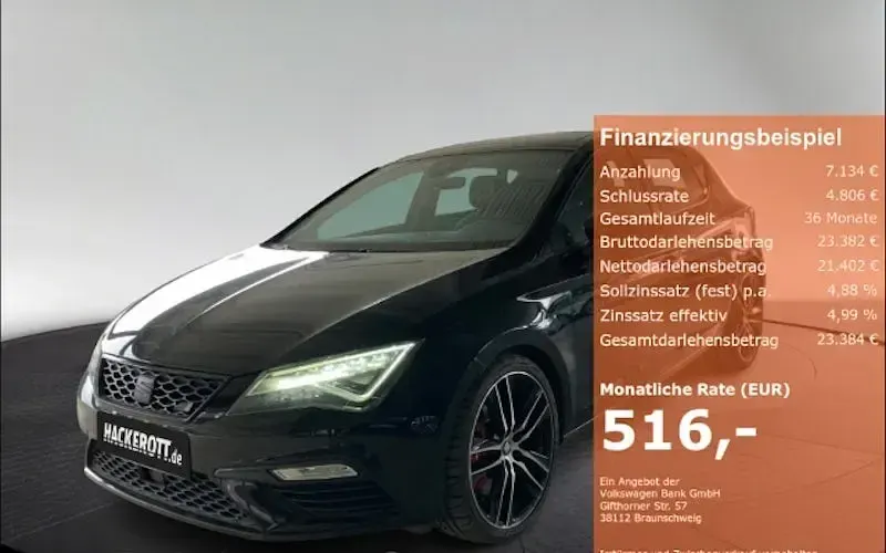 Usado Cupra Leon 300 HP (220 kW) 2018 Preto Sedan
