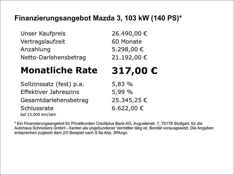 Neu Mazda 3 Exclusive 140 PS (102 kW) 2026 Grau Limousine