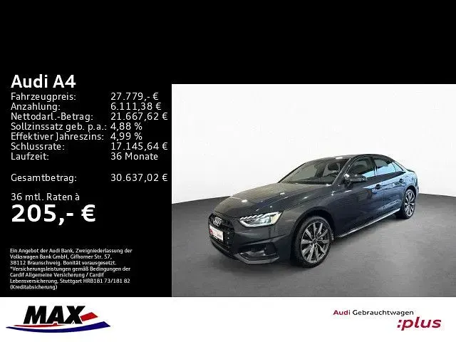 Używany Audi A4 Advanced 204 KM (150 kW) 2022 Szary Sedan/Limuzyna