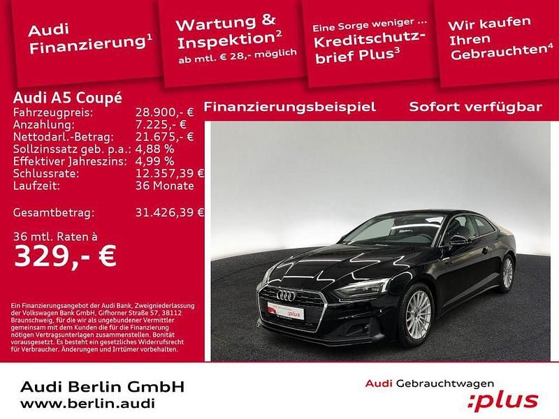 Brillantschwarz Gebraucht 2022 Audi A5 Ambiente Coupé | 28.900 € (Superpreis) - Bild 1/3