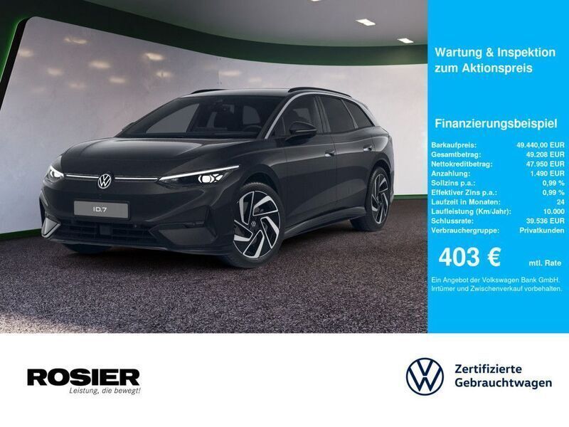 Schwarz / grenadillschwarz Gebraucht 2024 VW ID.7 Pro Limousine | 49.440 € (Fairer Preis) - Bild 1/4
