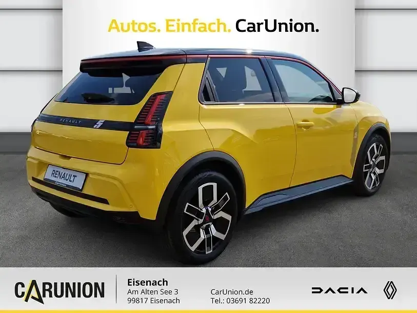 Gebraucht Renault 5 E-Tech Komfort 110 kW (150 PS) 2025 Pop yellow!, black pearlschwarz metallic Limousine