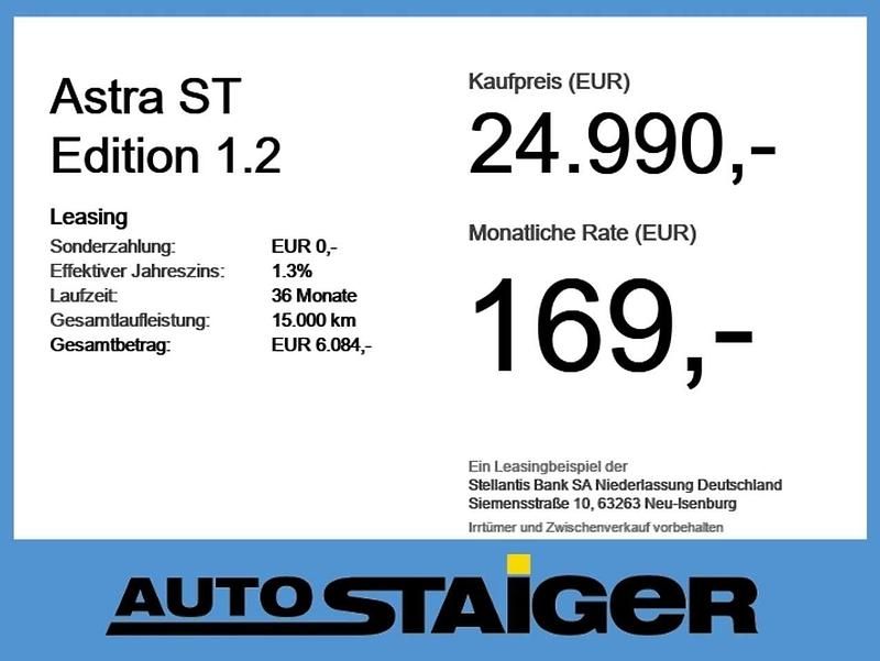 Ny Opel Astra Edition 131 HK (96 kW) 2025 Blå Stationcar