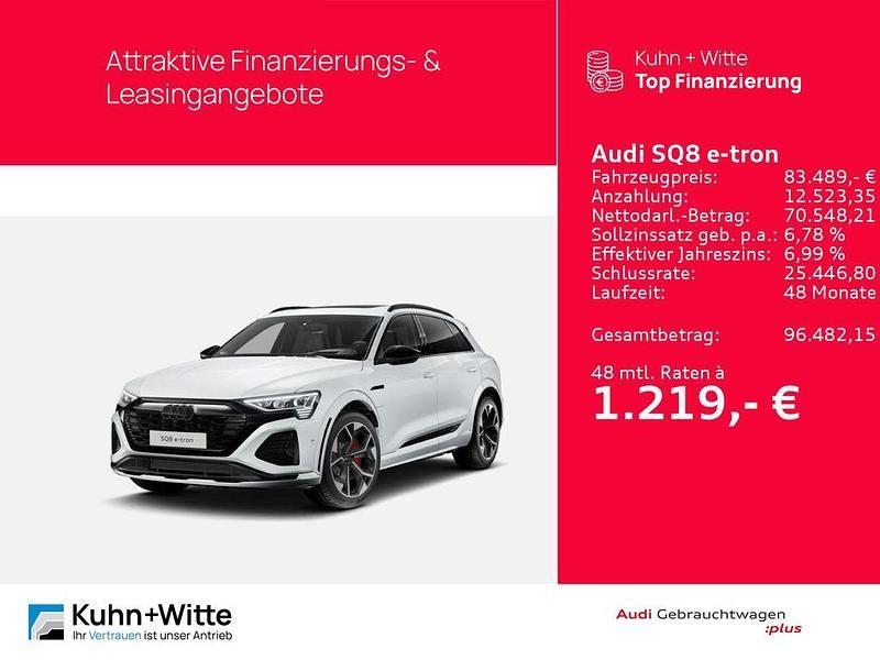 Gletscherweiß metallic Gebraucht 2024 Audi SQ8 e-tron Ambiente SUV | 83.489 € (Fairer Preis) - Bild 1/4
