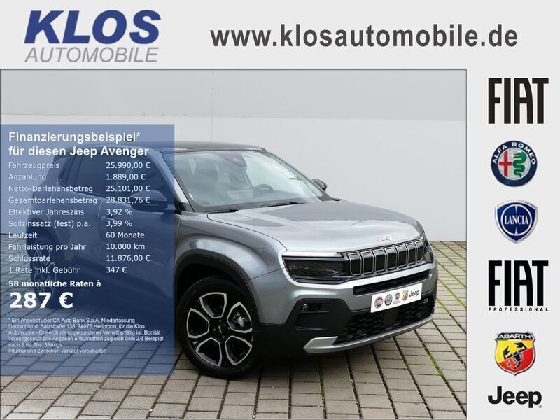 Grau Neu 2024 Jeep Avenger Summit SUV | 25.990 € (Fairer Preis) - Bild 1/4