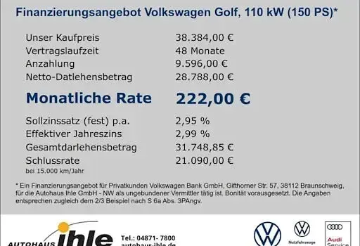 Neu VW Golf VIII 150 PS (110 kW) 2025 Schwarz Limousine