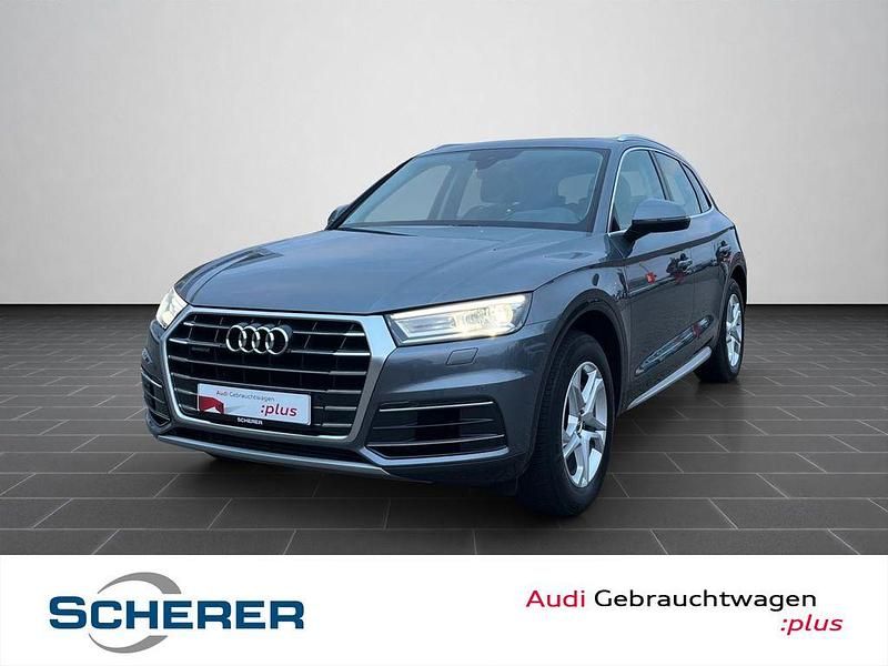 Monsungrau metallic (metallic) Gebraucht 2018 Audi Q5 Sport SUV | 36.900 € (Fairer Preis) - Bild 1/4