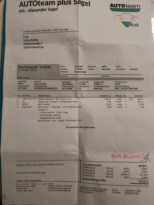 Grau Gebraucht 2006 Ford Focus Limousine | 1.300 € (Guter Preis) - Bild 1/4