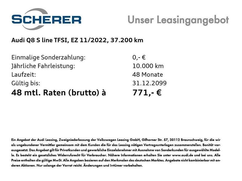 Gebraucht Audi Q8 Ambiente 381 PS (280 kW) 2022 Daytonagrau perleffekt (metallic) SUV