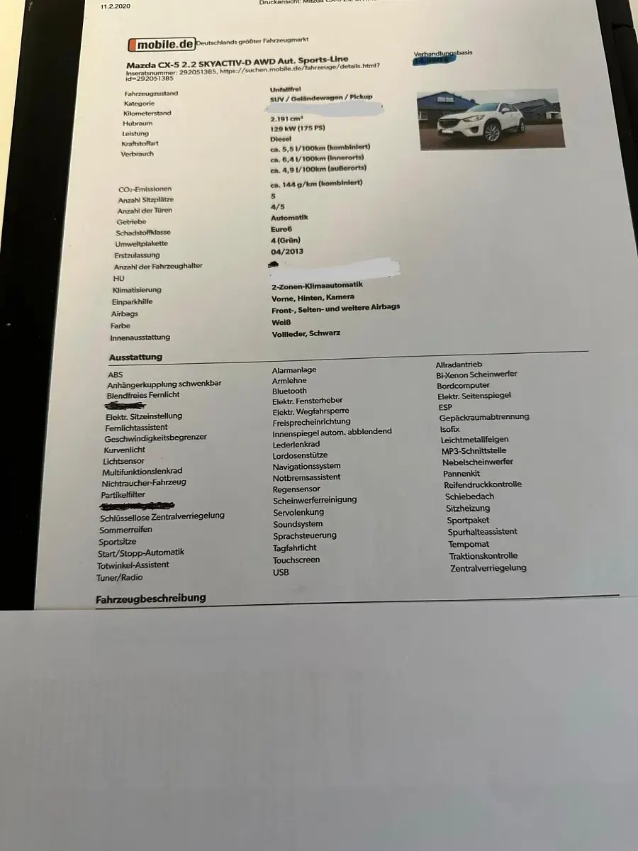 Gebraucht Mazda CX-5 175 PS (128 kW) 2013 Weiß SUV