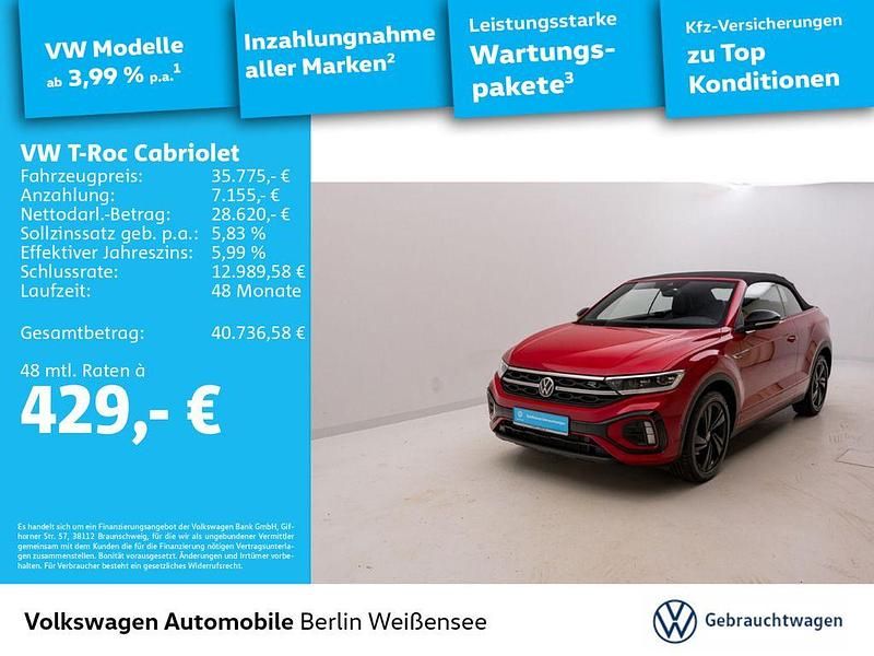 Rot Gebraucht 2024 VW T-Roc Cabriolet R-line Cabrio | 35.775 € (Etwas zu teuer) - Bild 1/4
