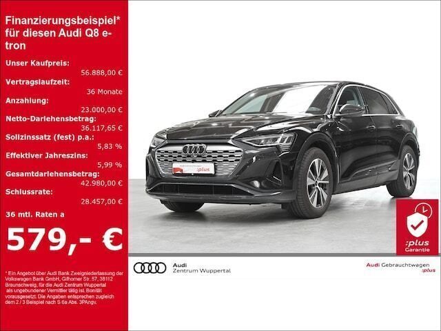 Mythosschwarz metallic Gebraucht 2024 Audi Q8 e-tron Ambiente SUV | 56.888 € (Guter Preis) - Bild 1/3