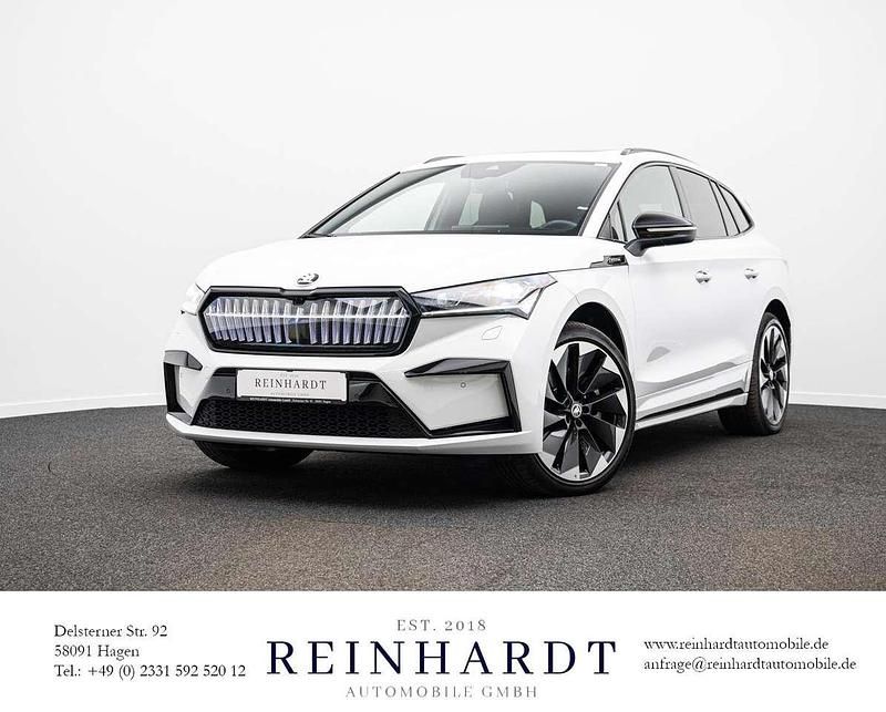 Moonweiss metallic Gebraucht 2023 Skoda Enyaq iV SportLine SUV | 39.020 € (Etwas zu teuer) - Bild 1/3