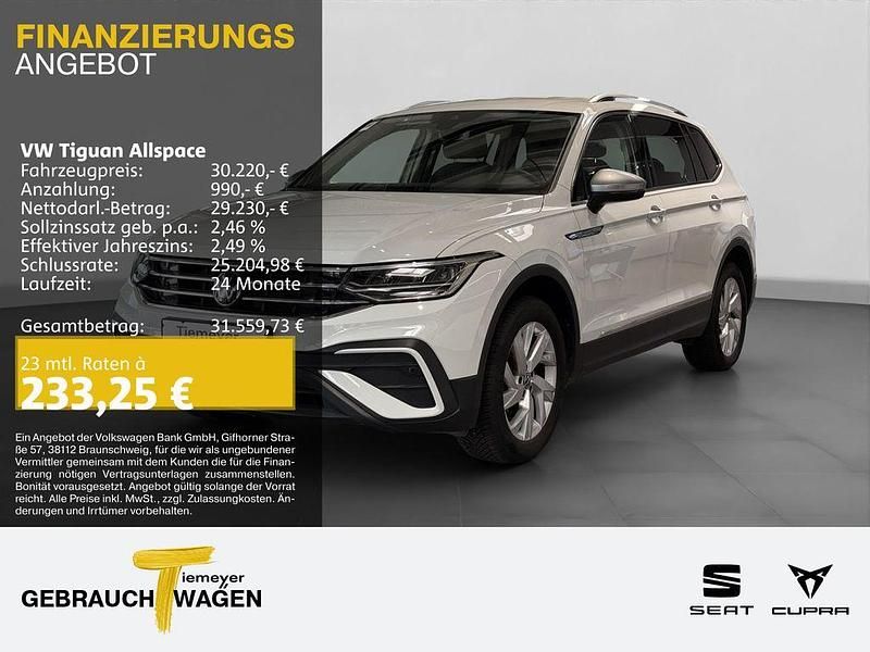 Weiß Gebraucht 2024 VW Tiguan Allspace Life SUV | 30.220 € (Superpreis) - Bild 1/4