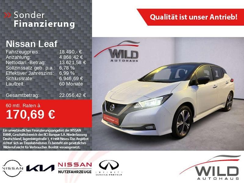 Pearl white/black m Gebraucht 2021 Nissan Leaf 360º Kleinwagen | 18.490 € (Fairer Preis) - Bild 1/4