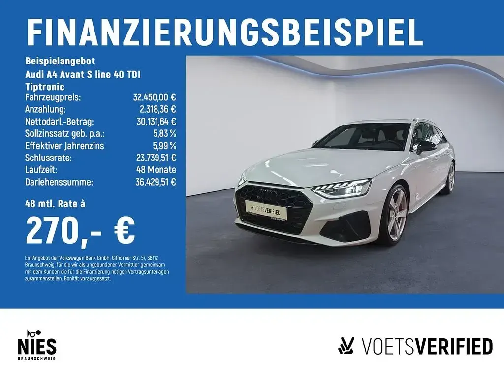 Brugt Audi A4 S-Line 204 HK (150 kW) 2024 Hvid Stationcar