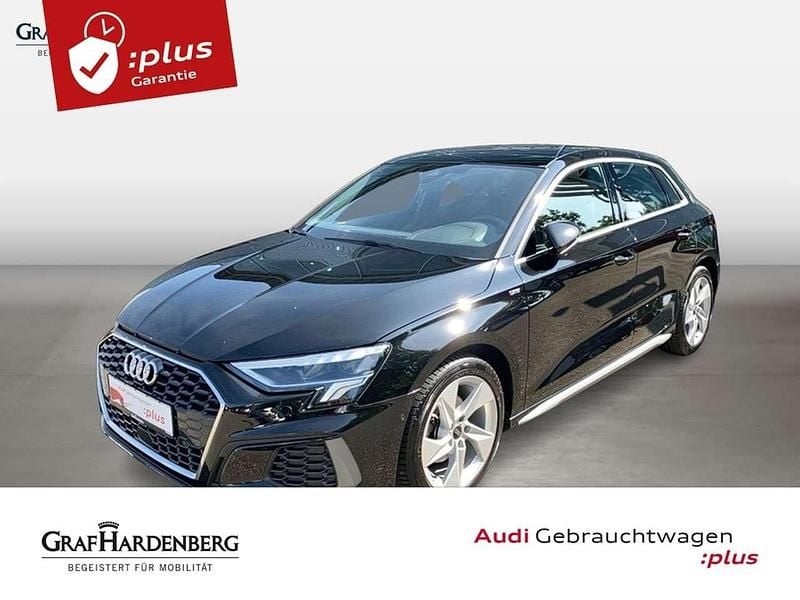 Mythosschwarz metallic Gebraucht 2023 Audi A3 S-Line Limousine | 29.666 € (Fairer Preis) - Bild 1/4