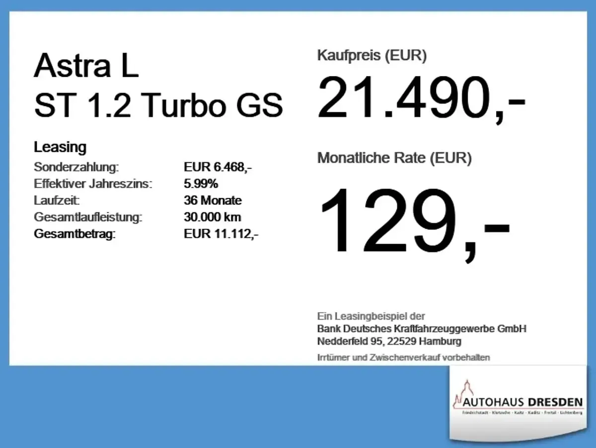 Gebraucht Opel Astra 131 PS (96 kW) 2024 Jade weiss (uni) Kleinwagen