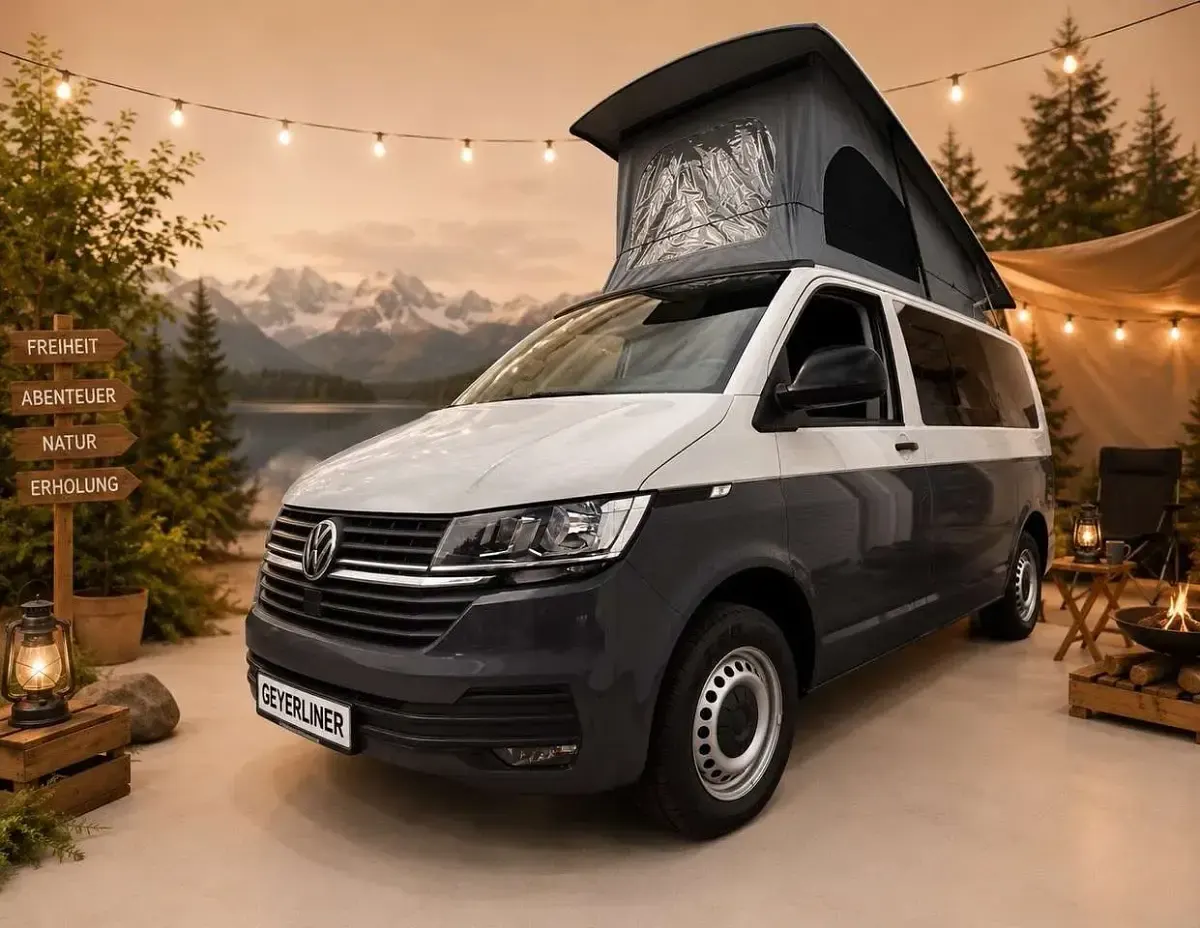 Gebraucht VW T6.1 Beach 150 PS (110 kW) 2022 Weiß dunkelgrau foliert Van