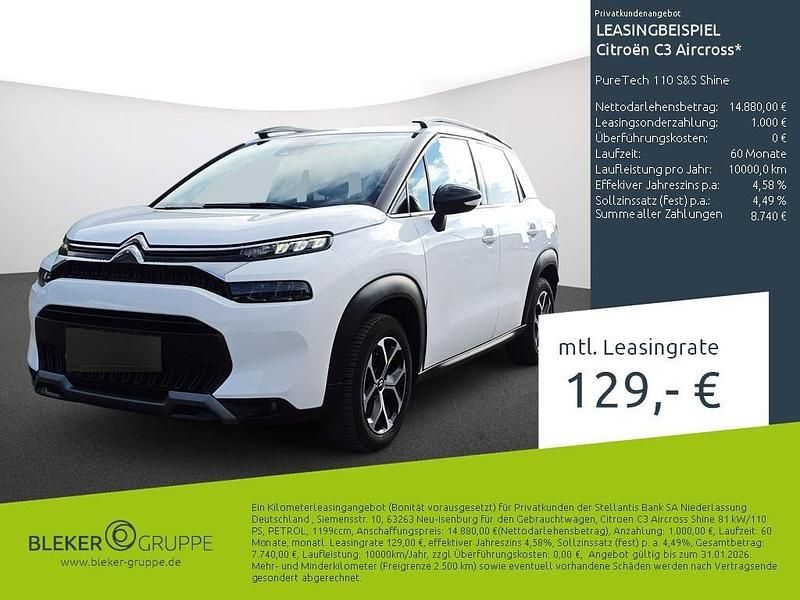 Weiß Gebraucht 2023 Citroën C3 Aircross Shine SUV | 14.880 € (Fairer Preis) - Bild 1/3