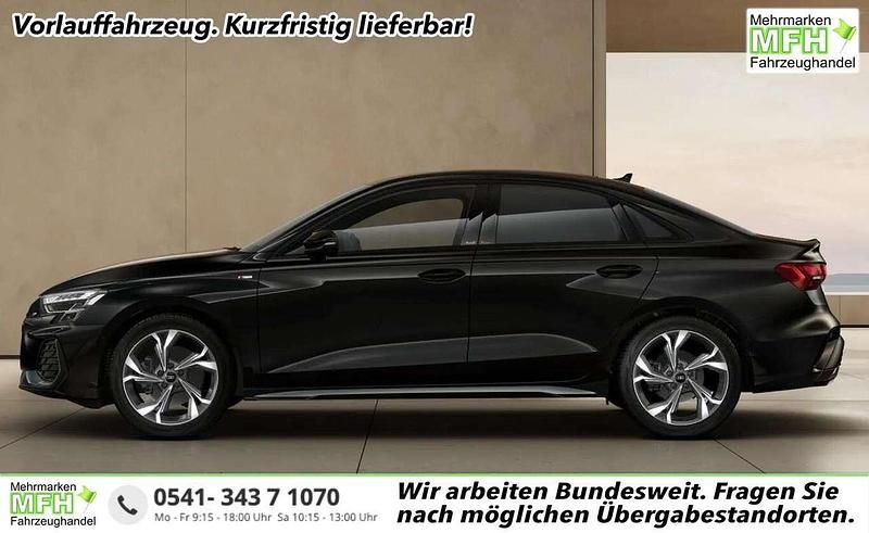 Mythosschwarz metallic Neu 2025 Audi A3 S-Line Limousine | 39.766 € (Guter Preis) - Bild 1/2