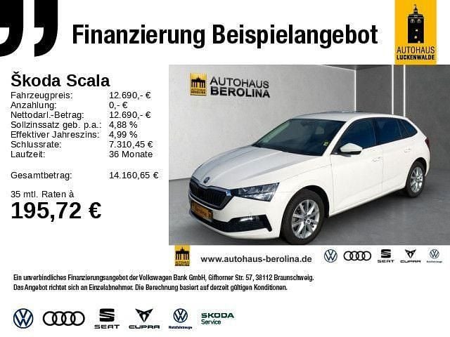 Weiß Gebraucht 2022 Skoda Scala Ambition Kleinwagen | 12.690 € (Superpreis) - Bild 1/4