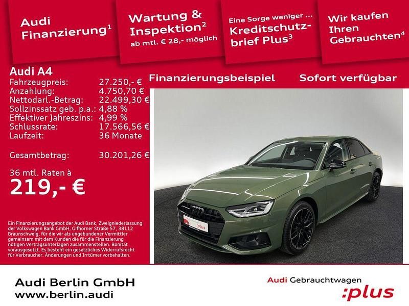 Distriktgrün metallic Gebraucht 2022 Audi A4 Sport Limousine | 27.250 € (Fairer Preis) - Bild 1/3