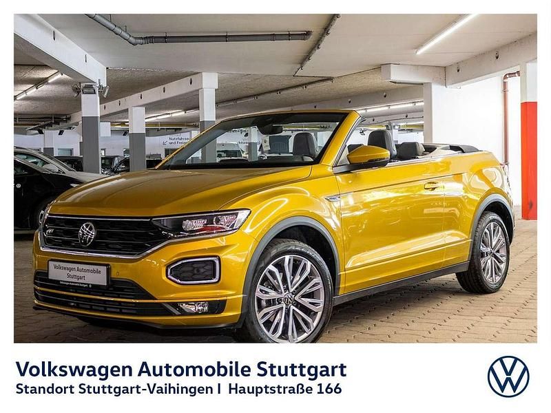 Kurkumagelb metallic schwarz Gebraucht 2021 VW T-Roc Cabriolet R-line Cabrio | 25.930 € (Guter Preis) - Bild 1/4