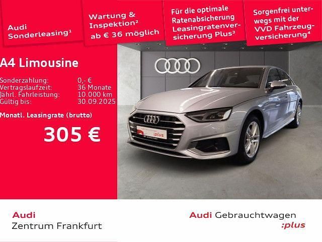 Florettsilber metallic Gebraucht 2024 Audi A4 Advanced Plus Limousine | 34.919 € (Fairer Preis) - Bild 1/2