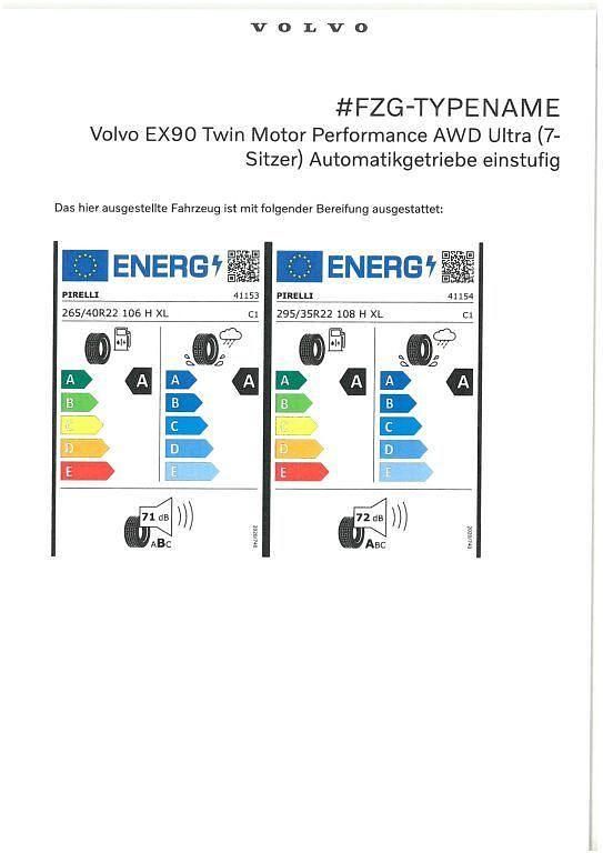 Neu Volvo EX90 Performance 380 kW (517 PS) 2026 Grau SUV