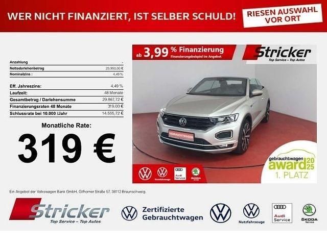 Ivory silver metallic Gebraucht 2021 VW T-Roc Cabriolet R-line Cabrio | 25.949 € (Fairer Preis) - Bild 1/4